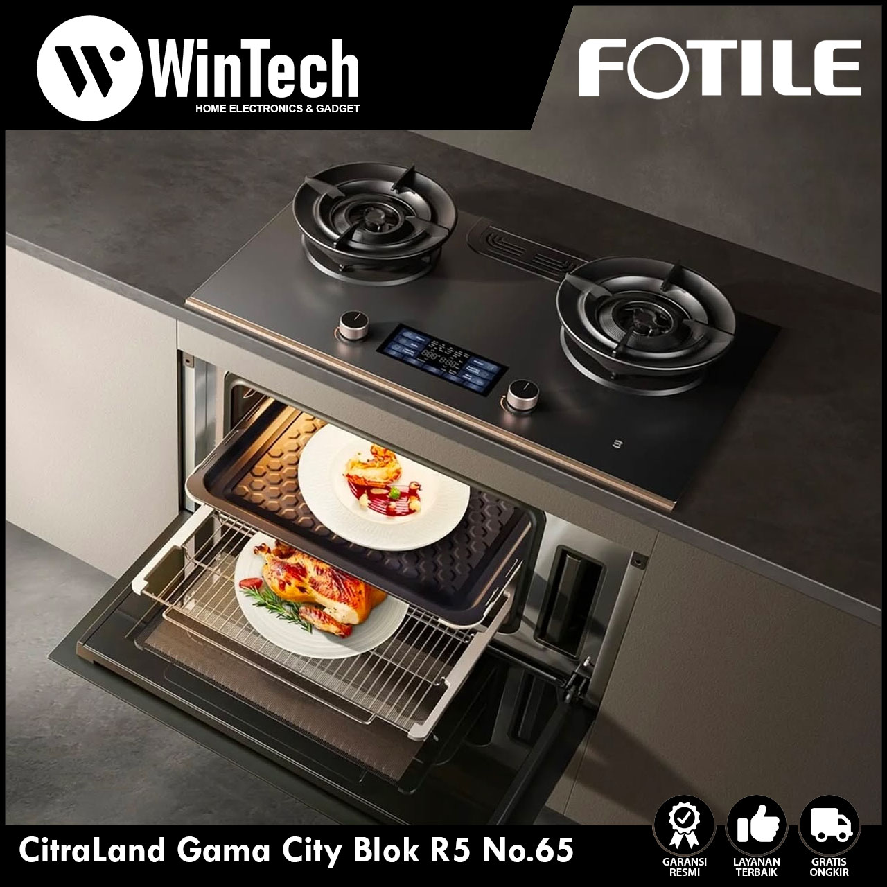 FOTILE Built-in Combi Oven 60L - HZK60-X20: Smart Sync dengan Range Hood untuk Dapur Modern